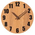 Quickway Imports Antique Home Decor Wall Clock For Living Room, Bedroom, Kitchen, or Dining Room Light Brown, Wood QI004095